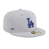 Gorra New Era Los Angeles Dodgers Gray 2025 MLB Clubhouse 59FIFTY