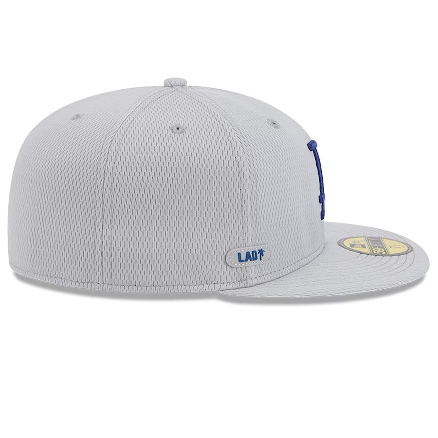 Gorra New Era Los Angeles Dodgers Gray 2025 MLB Clubhouse 59FIFTY