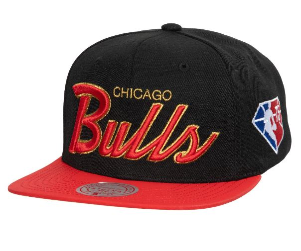 gorra mitchell & ness nba 75th gold snapback bulls