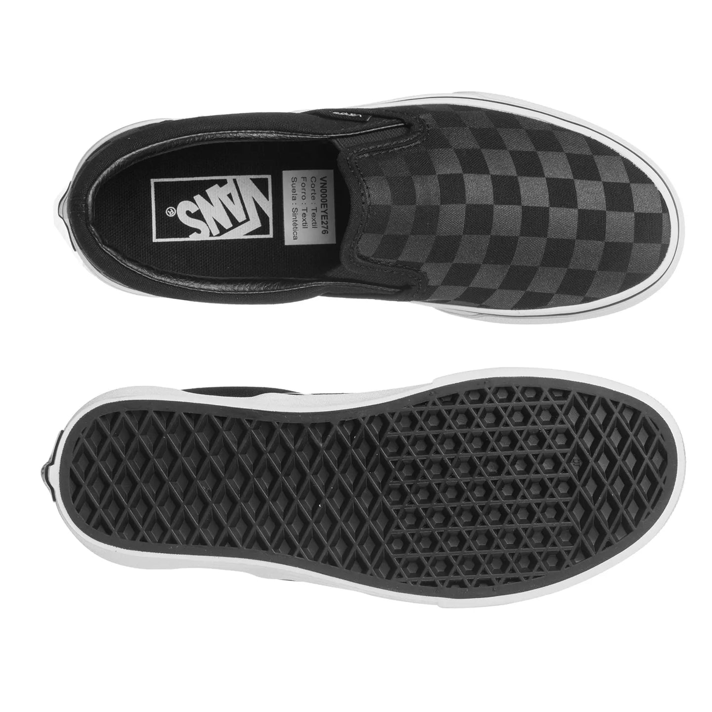 tenis vans ua classic slip on checkerboar